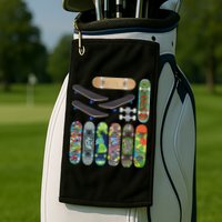 Cool Unique Skateboards Design Mash Up Golf Towel