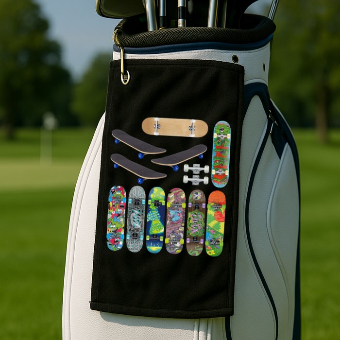 Cool Unique Skateboards Design Mash Up Golf Towel