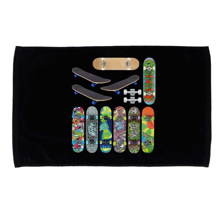 Cool Unique Skateboards Design Mash Up Microfiber Hand Towel