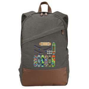 Cool Unique Skateboards Design Mash Up Cotton Canvas Backpack