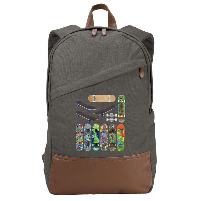 Cool Unique Skateboards Design Mash Up Cotton Canvas Backpack
