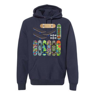 Cool Unique Skateboards Design Mash Up Premium Hoodie