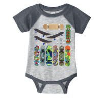 Cool Unique Skateboards Design Mash Up Infant Baby Jersey Bodysuit