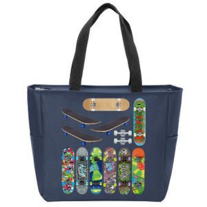 Cool Unique Skateboards Design Mash Up Zip Tote Bag