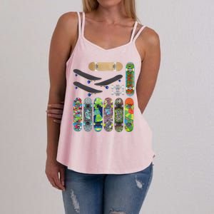 Cool Unique Skateboards Design Mash Up Women's Strappy Tank