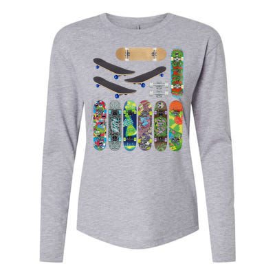 Cool Unique Skateboards Design Mash Up Womens Cotton Relaxed Long Sleeve T-Shirt