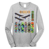 Cool Unique Skateboards Design Mash Up Long Sleeve Shirt