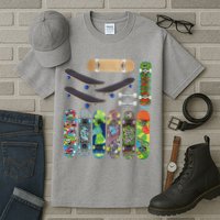 Cool Unique Skateboards Design Mash Up Tall T-Shirt