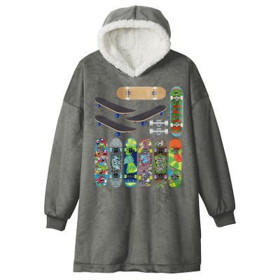 Cool Unique Skateboards Design Mash Up Hooded Wearable Blanket