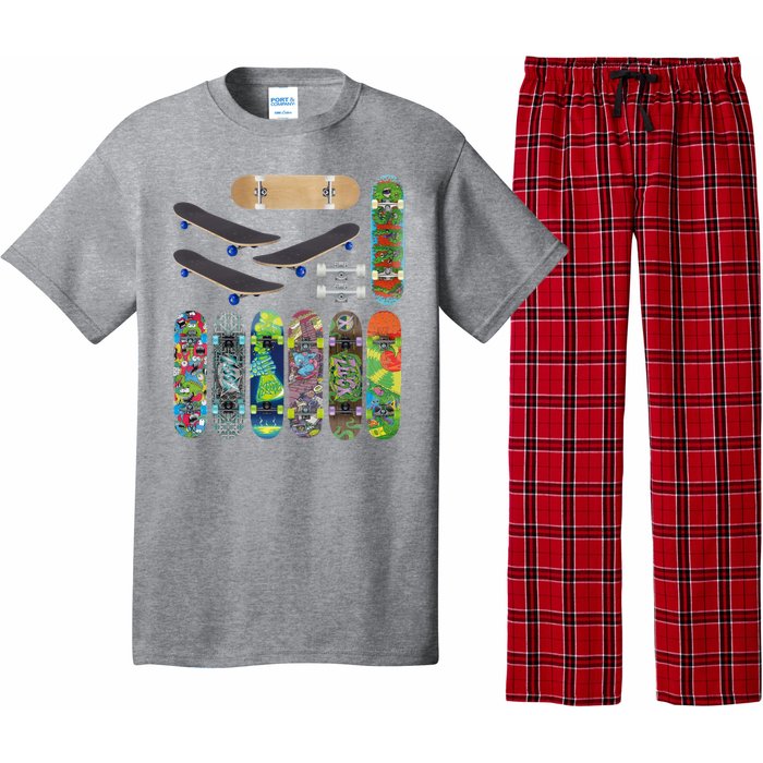 Cool Unique Skateboards Design Mash Up Pajama Set