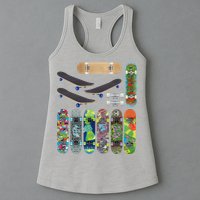 Cool Unique Skateboards Design Mash Up Womens Tank Top