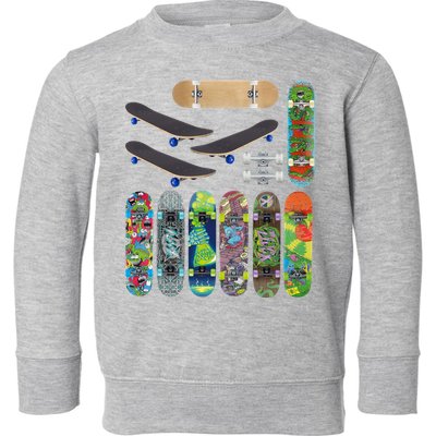 Cool Unique Skateboards Design Mash Up Toddler Sweatshirt