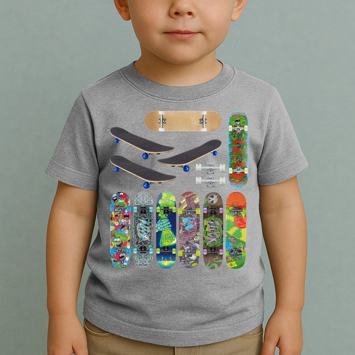 Cool Unique Skateboards Design Mash Up Toddler T-Shirt