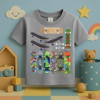 Cool Unique Skateboards Design Mash Up Toddler T-Shirt