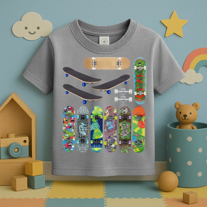 Cool Unique Skateboards Design Mash Up Toddler T-Shirt