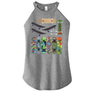 Cool Unique Skateboards Design Mash Up Women's Perfect Tri Rocker Tank