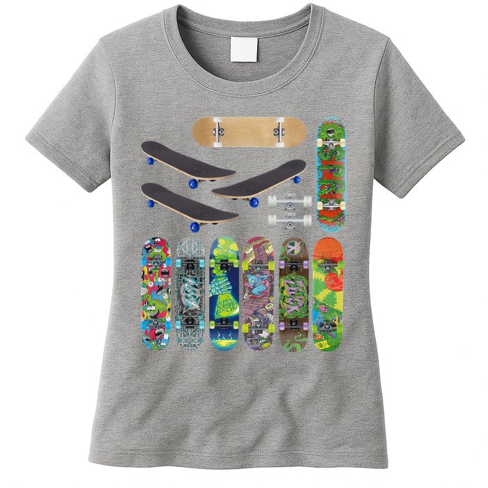 Cool Unique Skateboards Design Mash Up Womens T-Shirt