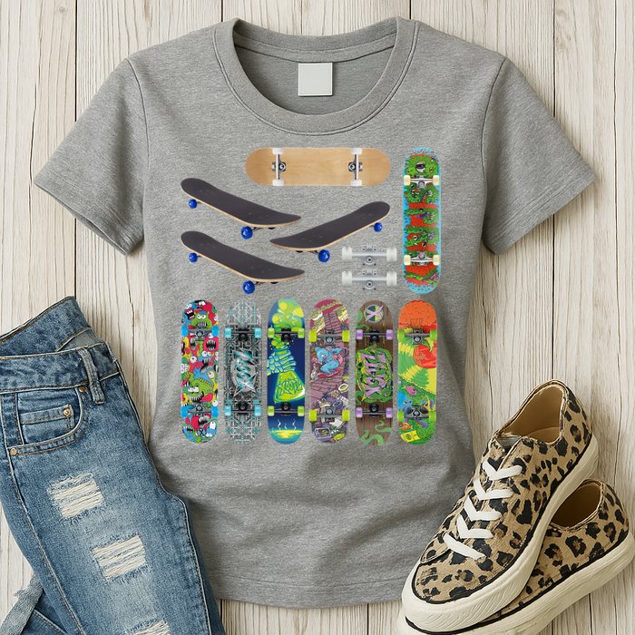 Cool Unique Skateboards Design Mash Up Womens T-Shirt