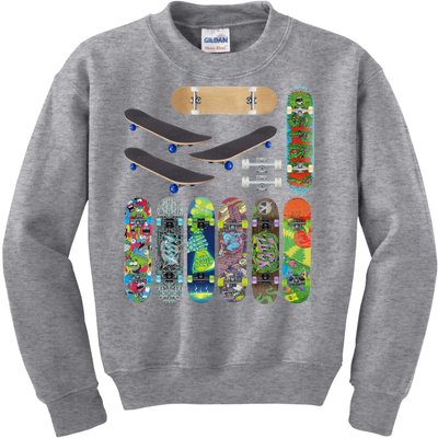 Cool Unique Skateboards Design Mash Up Kids Sweatshirt