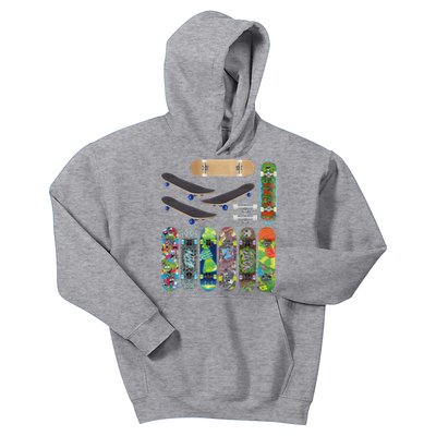 Cool Unique Skateboards Design Mash Up Kids Hoodie