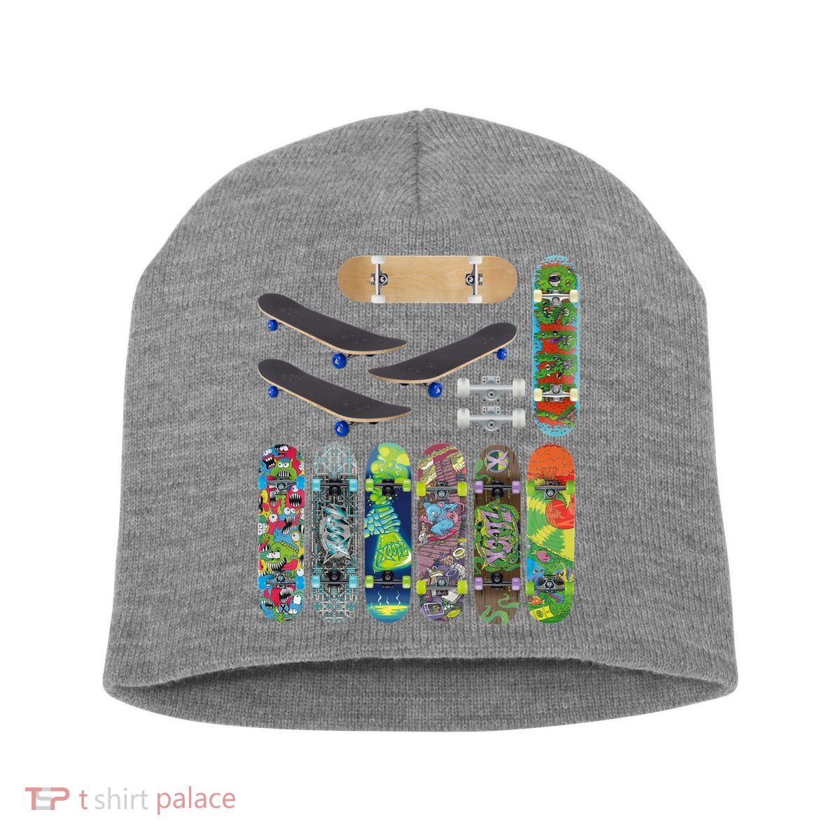 Cool Unique Skateboards Design Mash Up Short Acrylic Beanie