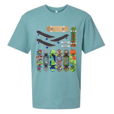 Cool Unique Skateboards Design Mash Up Sueded Cloud Jersey T-Shirt