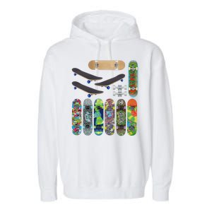 Cool Unique Skateboards Design Mash Up Garment-Dyed Fleece Hoodie