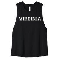 College University Style Virginia Women's Racerback Cropped Tank