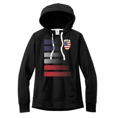 Cool USA Soccer Jersey Stripes Women's Fleece Hoodie