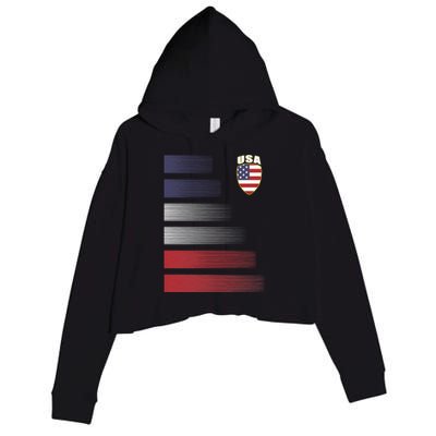 Cool USA Soccer Jersey Stripes Crop Fleece Hoodie