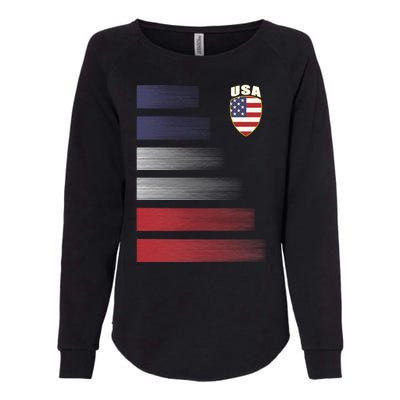 Cool USA Soccer Jersey Stripes Womens California Wash Sweatshirt