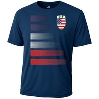 Cool USA Soccer Jersey Stripes Cooling Performance Crew T-Shirt