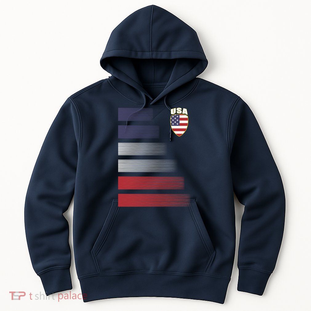 Cool USA Soccer Jersey Stripes Hoodie