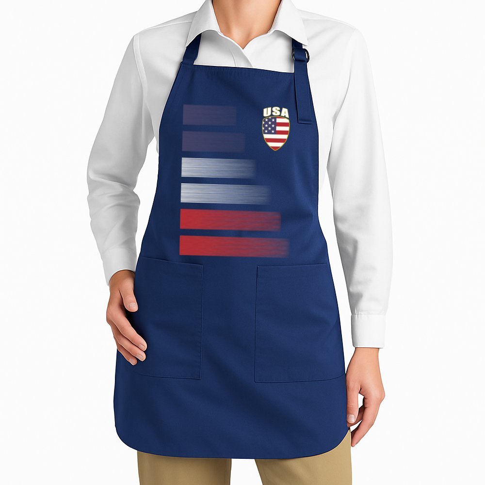 Cool USA Soccer Jersey Stripes Apron