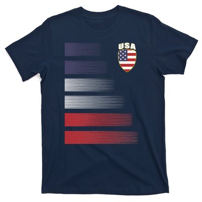 Cool USA Soccer Jersey Stripes T-Shirt