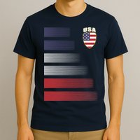 Cool USA Soccer Jersey Stripes T-Shirt