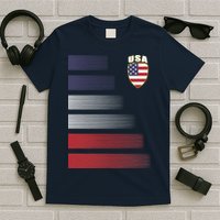 Cool USA Soccer Jersey Stripes T-Shirt