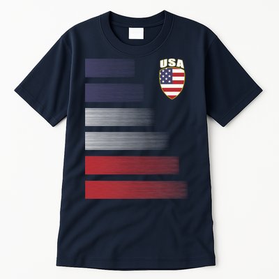 Cool USA Soccer Jersey Stripes Tall T-Shirt