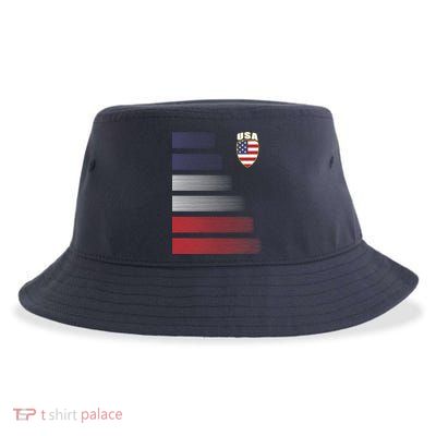 Cool USA Soccer Jersey Stripes Sustainable Bucket Hat