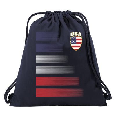 Cool USA Soccer Jersey Stripes Drawstring Bag
