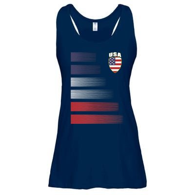 Cool USA Soccer Jersey Stripes Ladies Essential Flowy Tank