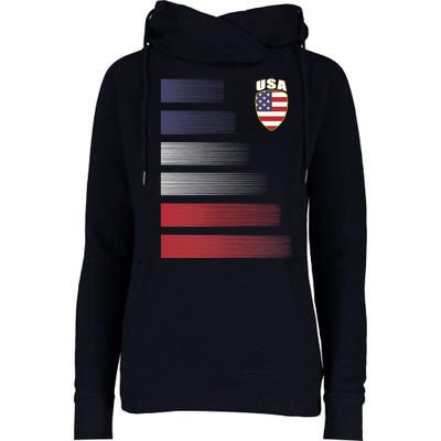 Cool USA Soccer Jersey Stripes Womens Funnel Neck Pullover Hood