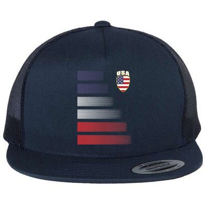 Cool USA Soccer Jersey Stripes Flatbill Hat
