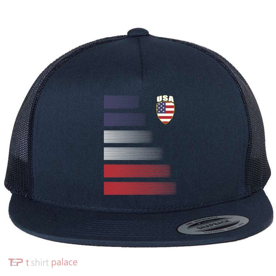 Cool USA Soccer Jersey Stripes Flatbill Hat
