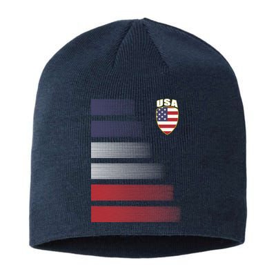 Cool USA Soccer Jersey Stripes Sustainable Beanie