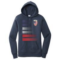 Cool USA Soccer Jersey Stripes Women's Pullover Hoodie