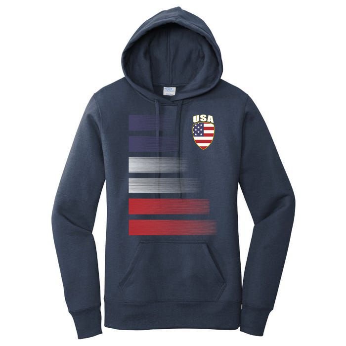 Cool USA Soccer Jersey Stripes Women's Pullover Hoodie