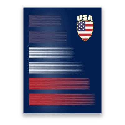 Cool USA Soccer Jersey Stripes Poster