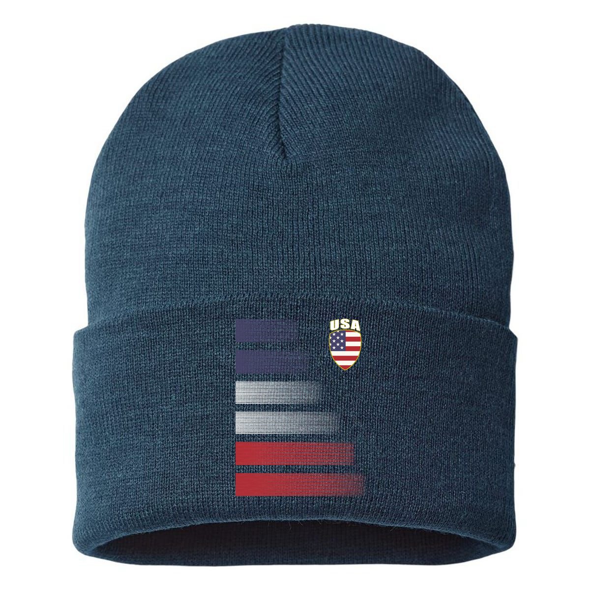 Cool USA Soccer Jersey Stripes Sustainable Knit Beanie
