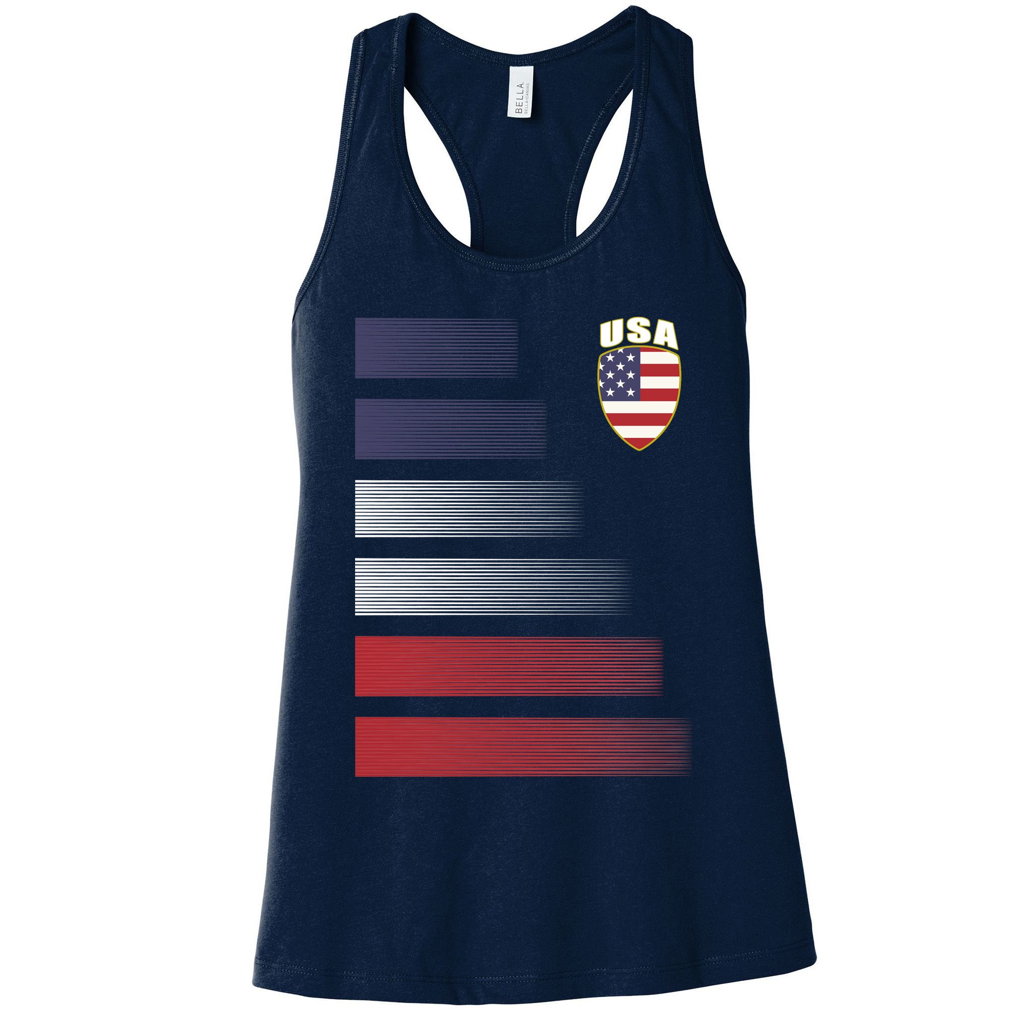 Cool USA Soccer Jersey Stripes Womens Tank Top